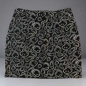 En;semble Y2K Black/ White Smiley Face Mini Fashion Streetwear Skirt Size Small